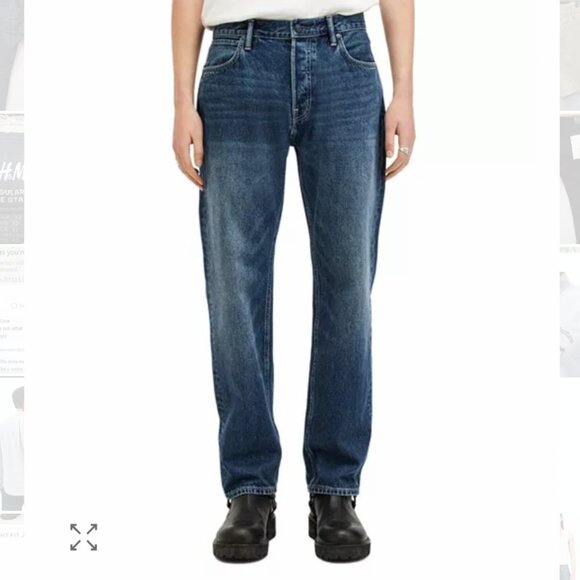 All Saints Straight Leg Dark Wash Jeans in L32 W32